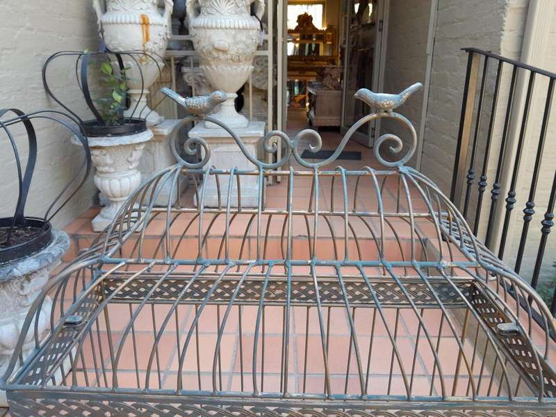 A 20th Century Large Gold Bird Cage On Feet