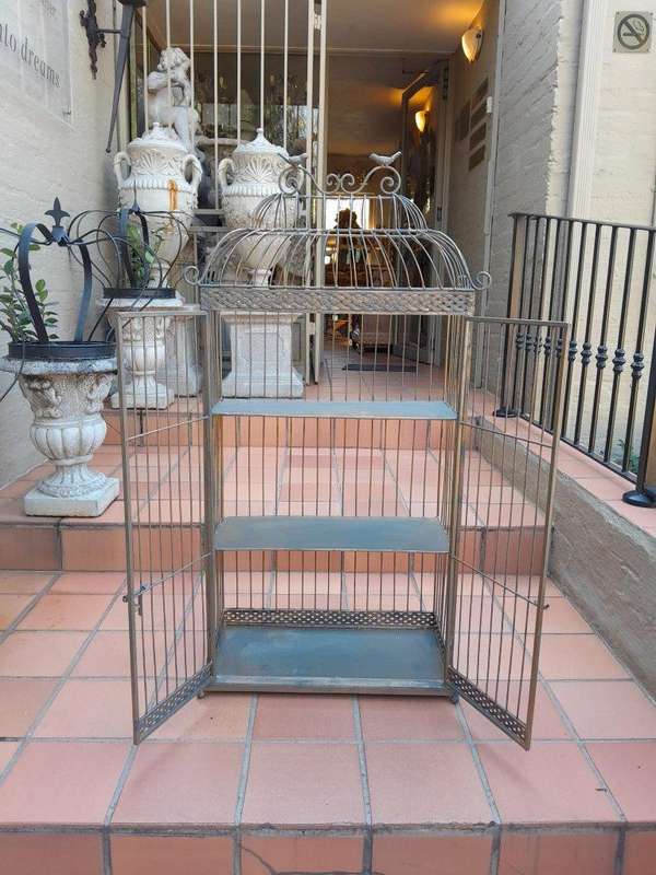 A 20th Century Large Gold Bird Cage On Feet