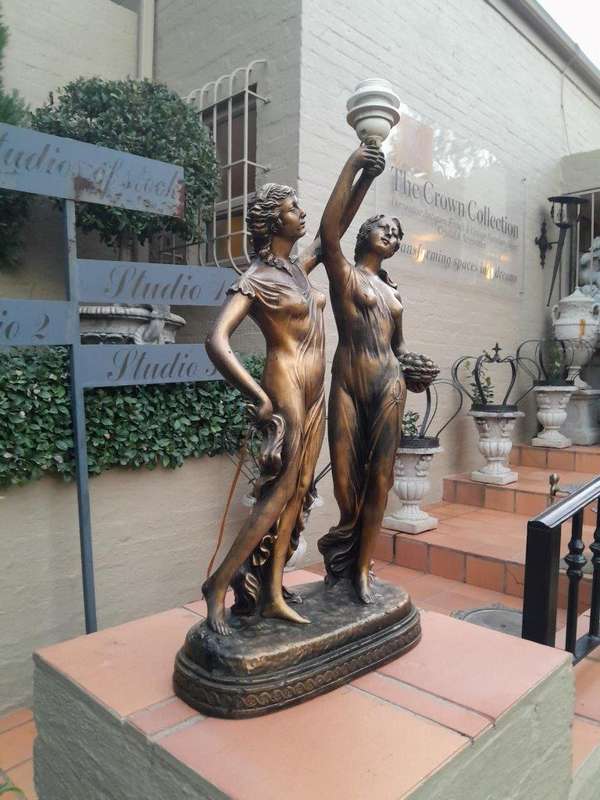 A 20th Century Gold Figural Lamp