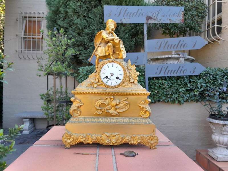 A 20th Century French Gilt Metal Clock