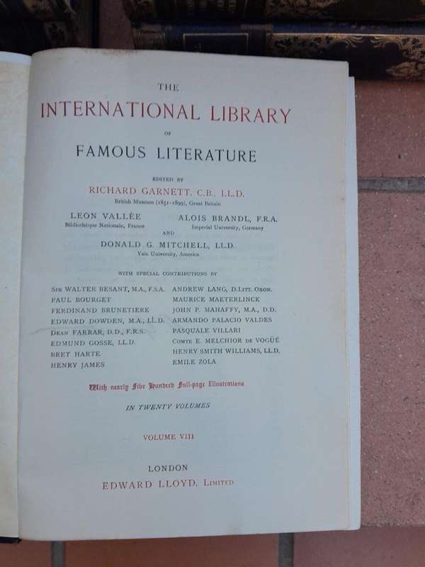 An Antique Collection of Twenty Books The International Library of Famous Literature