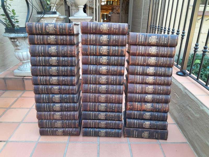 A 19th Century Set Of  Thirty Five Volumes Of Encyclopedia Britannica. Publisher A &C Black
