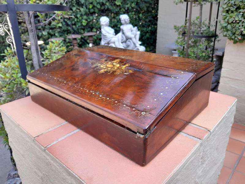 A 19th Century Writing Slope with Pearl Inlay