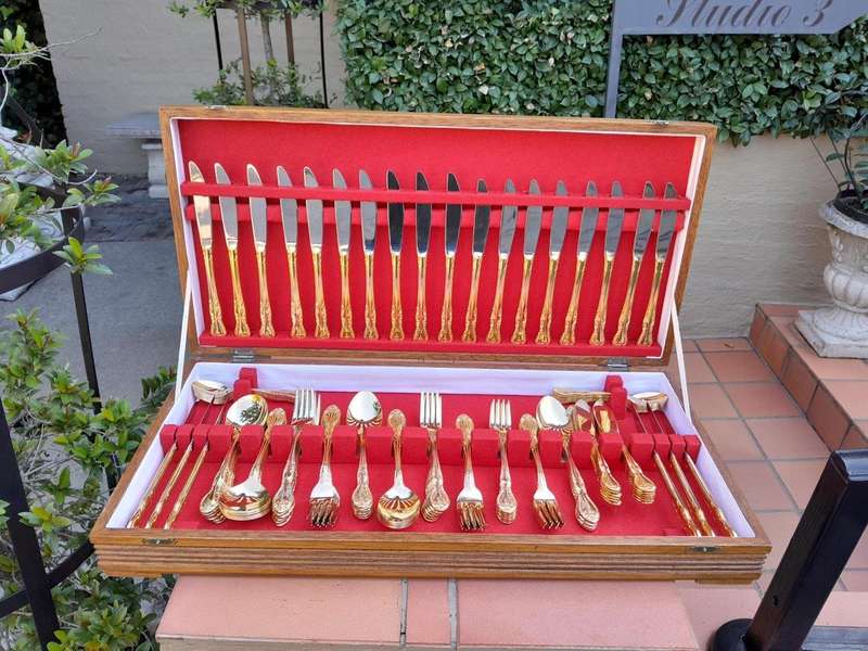 A 20th Century Gold Plated Cutlery Set In Canteen (112 Pieces)