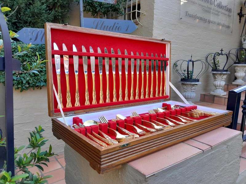 A 20th Century Gold Plated Cutlery Set In Canteen (112 Pieces)