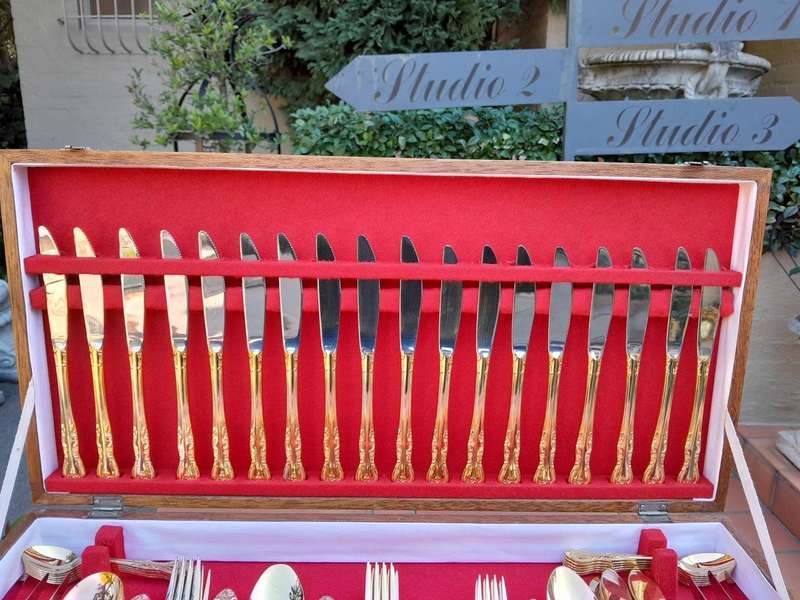 A 20th Century Gold Plated Cutlery Set In Canteen (112 Pieces)