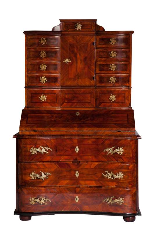 18th Century Lombardy Burr Walnut Secretaire Cabinet, circa 1760