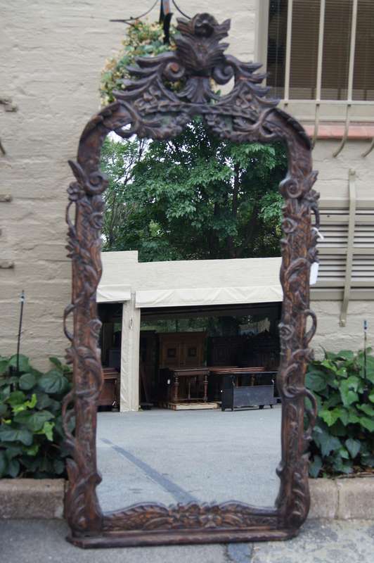 Ornately Carved Wooden Mirror