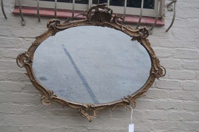 Oval Ornate Gilt Framed Mirror