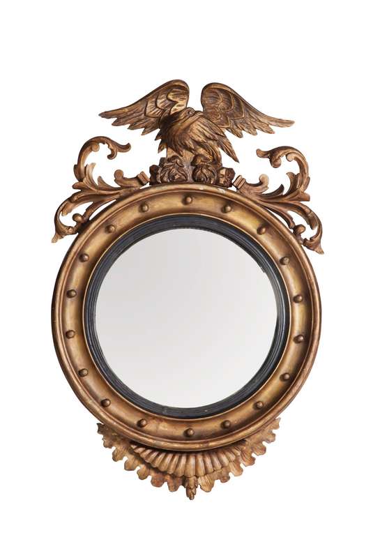 Regency Style Convex Mirror with Eagle Cresting