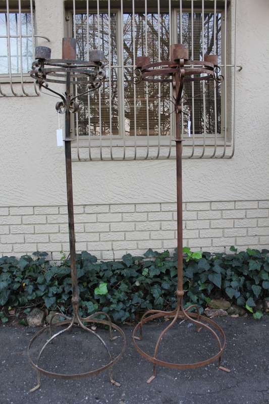 Pair Wrought Iron Candelabra