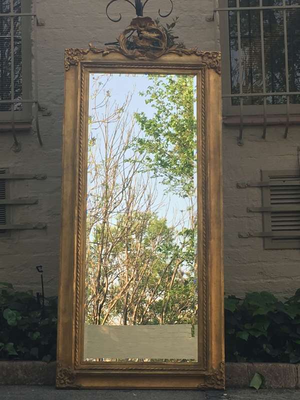 Gilt Framed Rectangular Mirror with Bevelled Plate