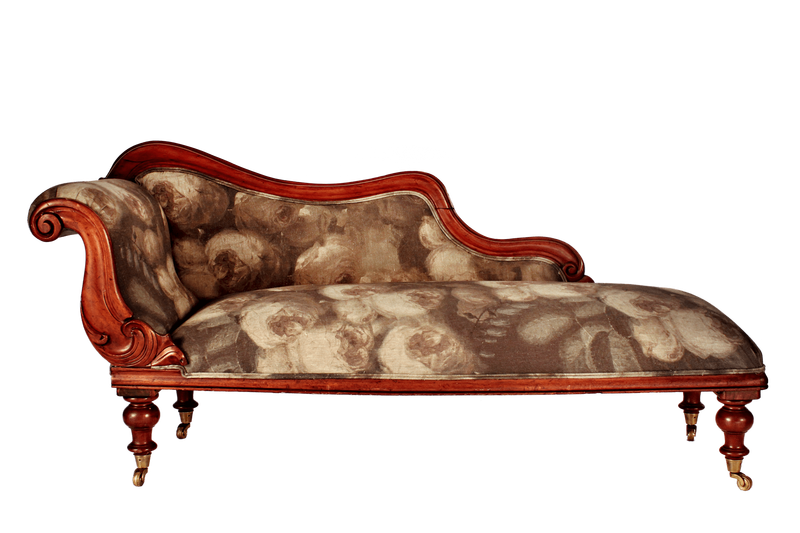 Antique Hand Carved Mahogany Chaise Longue