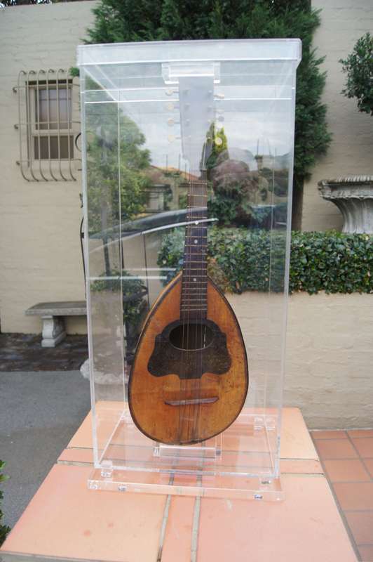 Antique Mandolin Encased in Perspex Box