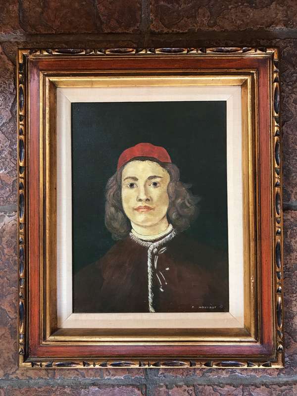 Oil Painting of a Portrait of a Young Man in a Red Cap redone by M. Honorot