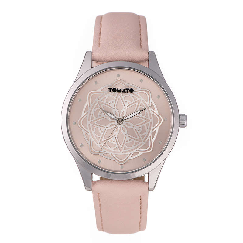 Tomato T533164 Ladies Soft Pink Vegan leather Silver Case (NEW)