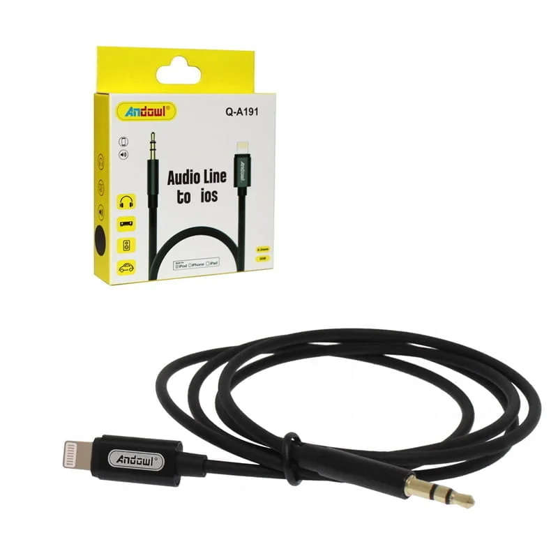 Andowl Audio cable 3.5mm jack male to Lightning 1m Q-A191  Audio Line to iOS