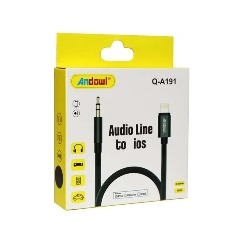 Andowl Audio cable 3.5mm jack male to Lightning 1m Q-A191  Audio Line to iOS