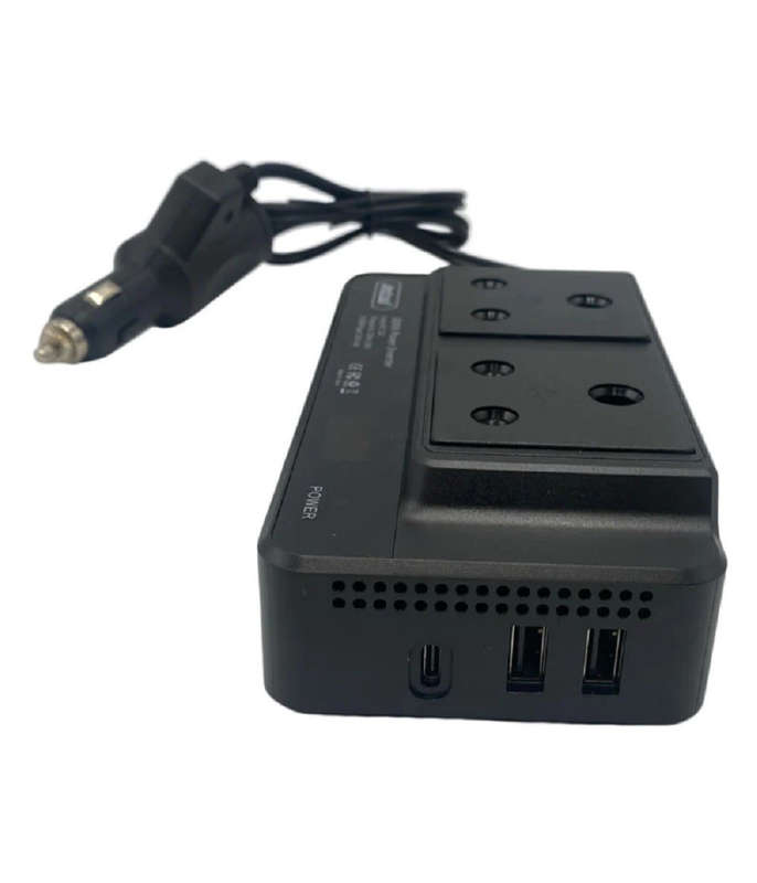 300W DC 12V to 220V AC Car Power Inverter, 2XUSB 1XType-C Ports Charger Adapter Automobile Inverter