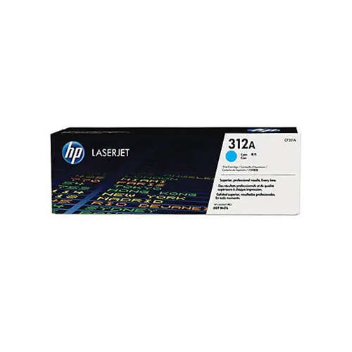 HP 312A Original Toner Cartridge  Cyan  CF381A  HP LaserJet Toner