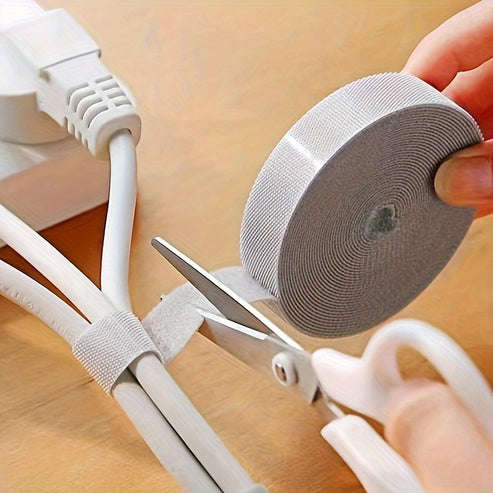 Adjustable and Reusable Nylon Cable Ties 1 Roll Self-Adhesive Wire Organizer for Wires Plant Support