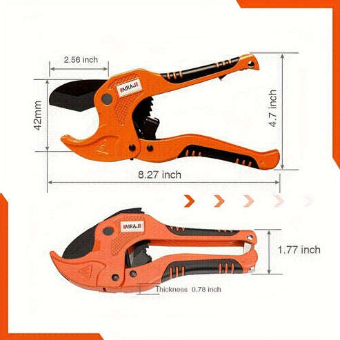 1pcPipe Cutter Pipe Scissors SK5 Material Ratchet PVC/PU/PP/PE Hose Cutter Scissors Hand Tools Repai