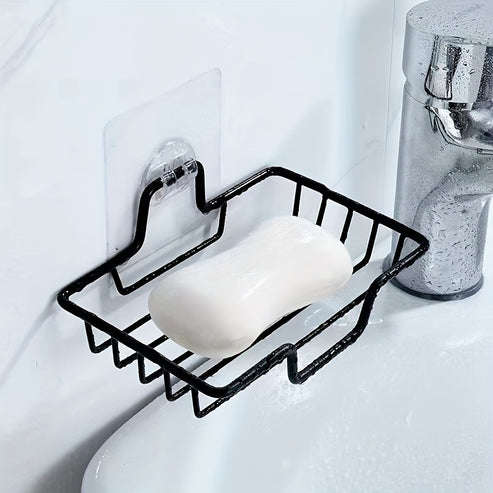 1pc Stainless Steel Wall Mounted Soap Dish - Rust-Proof Drainable Bathroom and Kitchen Accessories