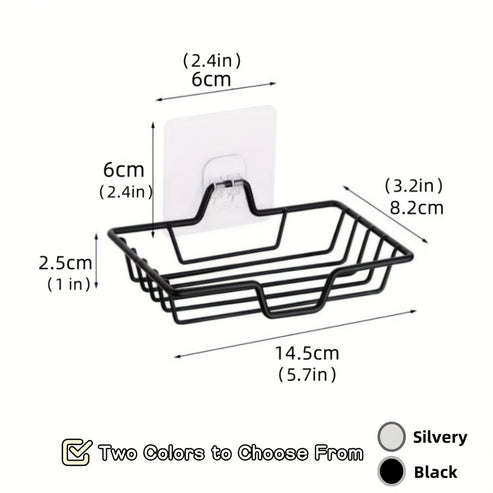 1pc Stainless Steel Wall Mounted Soap Dish - Rust-Proof Drainable Bathroom and Kitchen Accessories