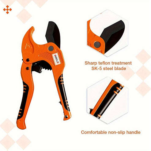1pcPipe Cutter Pipe Scissors SK5 Material Ratchet PVC/PU/PP/PE Hose Cutter Scissors Hand Tools Repai