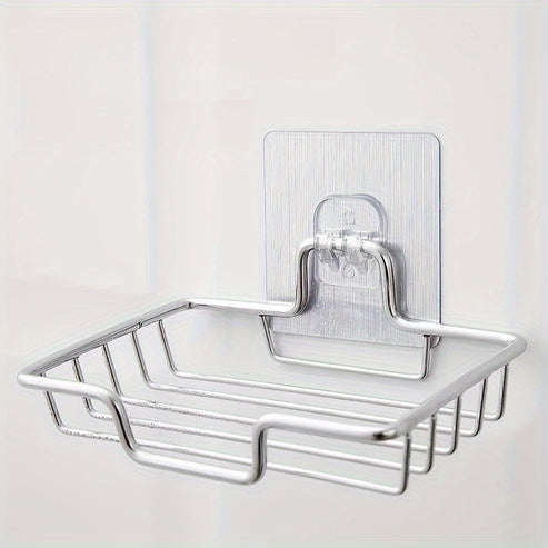 1pc Stainless Steel Wall Mounted Soap Dish - Rust-Proof Drainable Bathroom and Kitchen Accessories