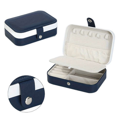 Portable Double Layer Imitation Leather Jewelry Storage Box