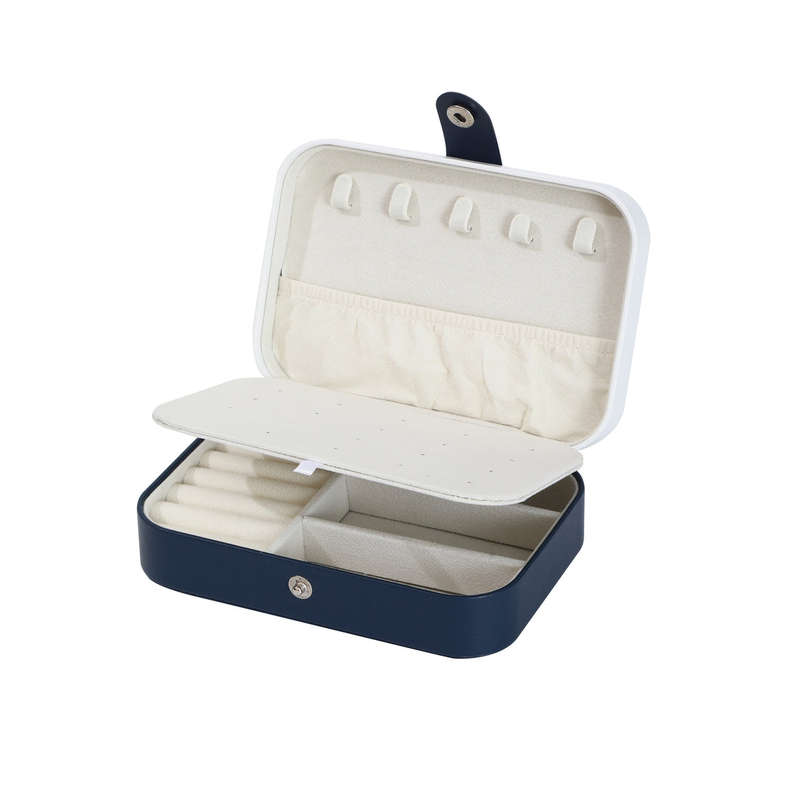Portable Double Layer Imitation Leather Jewelry Storage Box