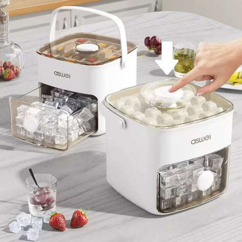 Press the double layer ice tray