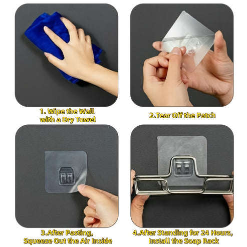 1pc Stainless Steel Wall Mounted Soap Dish - Rust-Proof Drainable Bathroom and Kitchen Accessories