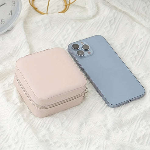 1 Piece Faux Leather Jewelry Storage Box Portable Travel Jewelry Box with Compartments