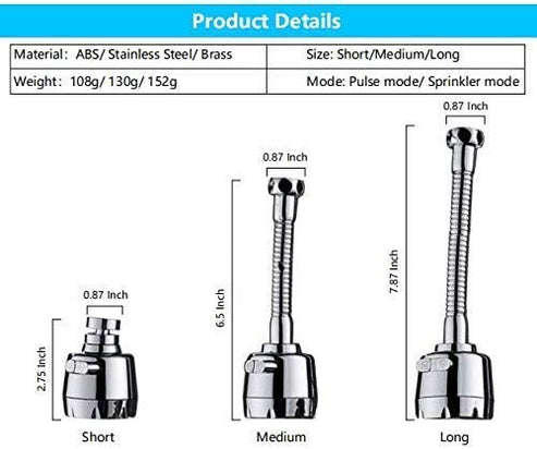360° Swivel Tap Aerator Universal Kitchen Tap Spray Head Water Saving Tap