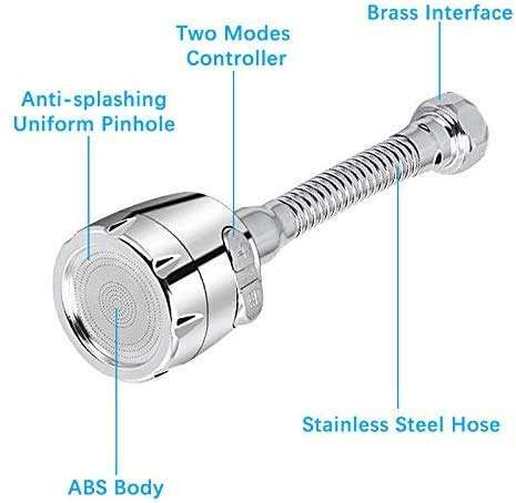 360° Swivel Tap Aerator Universal Kitchen Tap Spray Head Water Saving Tap