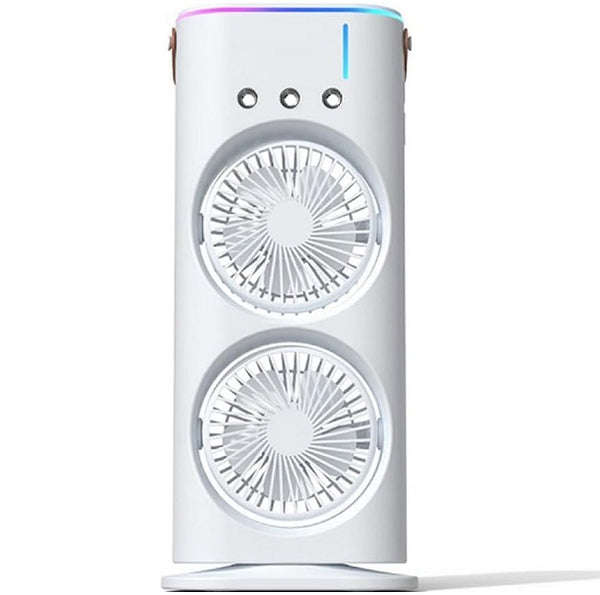 PM-112 Rechargeable LED Dual Spray Mist Fan With Light And Remote Control