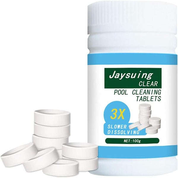 Jaysuing Clear Pool Cleaning Tablets 3 x Slower Dissolving 100g