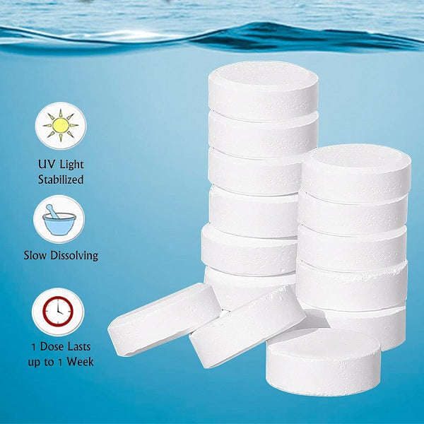 Jaysuing Clear Pool Cleaning Tablets 3 x Slower Dissolving 100g