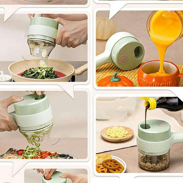 USB Rechargeable Electric Vegetable Cutter 4 In 1