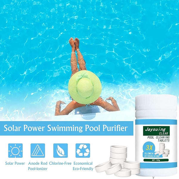 Jaysuing Clear Pool Cleaning Tablets 3 x Slower Dissolving 100g