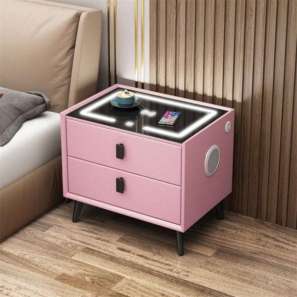 Multifunctional Smart Bedside Table With Wireless Charger/Light/Sound
