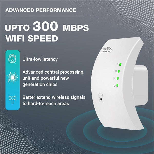 WiFi Range Extender And Repeater With 300Mbps Wireless Signal Booster And Ethernet Port
