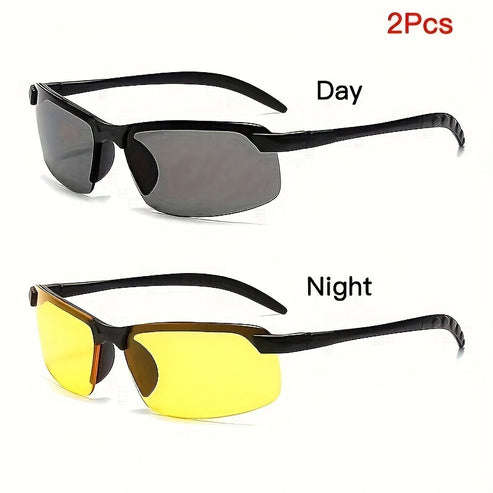2 Pcs Polarized Driving Fashion Glasses Fashion Photography Props Men's Decorative Glasses Daily Fas