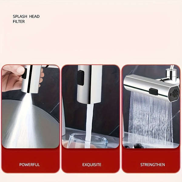Swivel Kitchen Faucet Set with Touch Control, Waterfall Function and Sink Extension - ABS Material,