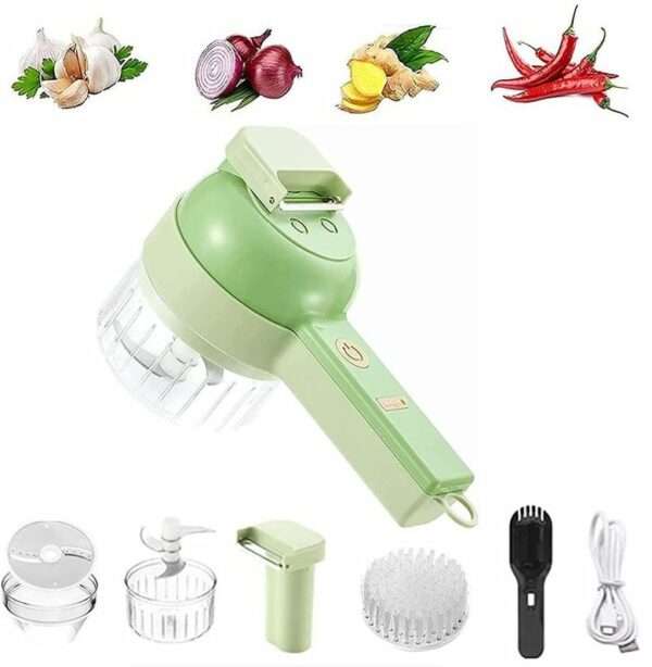 USB Rechargeable Electric Vegetable Cutter 4 In 1