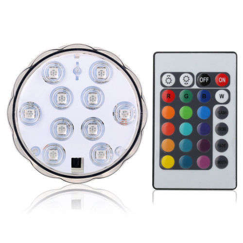 10LED RGB Submersible Waterproof Pool Wedding Party Vase Light +Remote Control