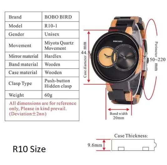 BOBO BIRD Wooden Watch With Dual Dials