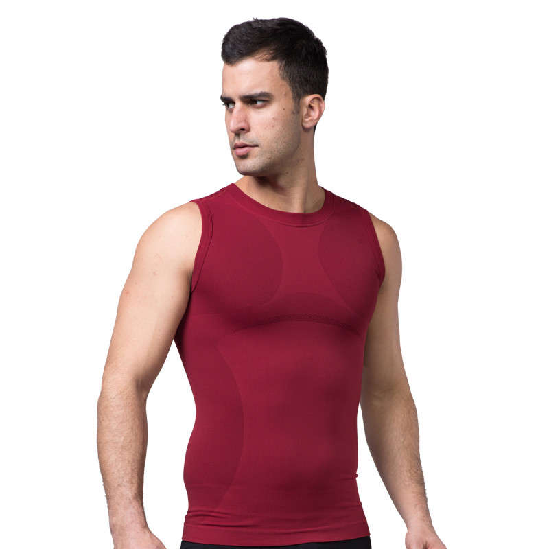 Men Body Slimming  Shaper Vest - Red